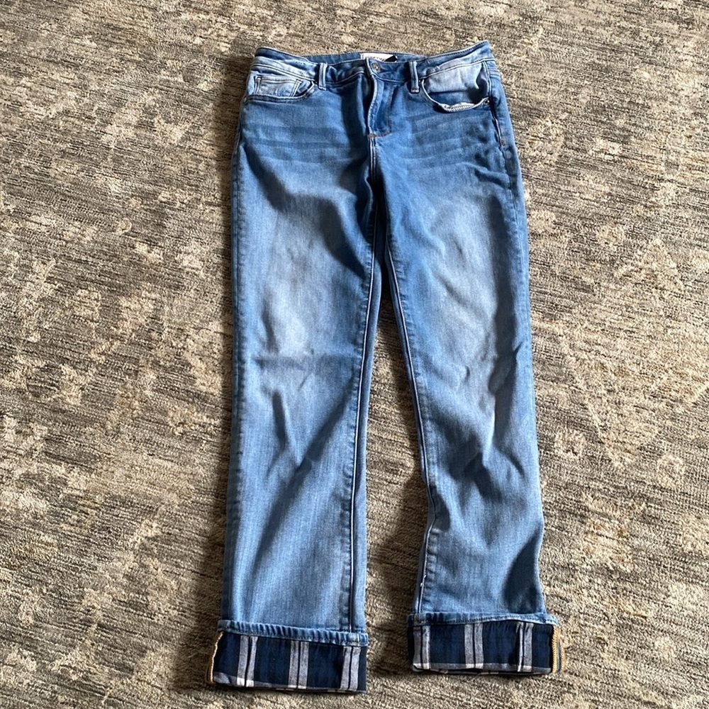Driftwood Women's Blue Jeans - size 28- Colette style - plaid lining - Picture 2 of 7